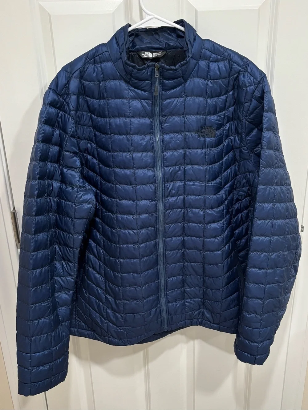 The North Face Thermoball Blue Black Embroidered Logo Full Zip Jacket Mens XL